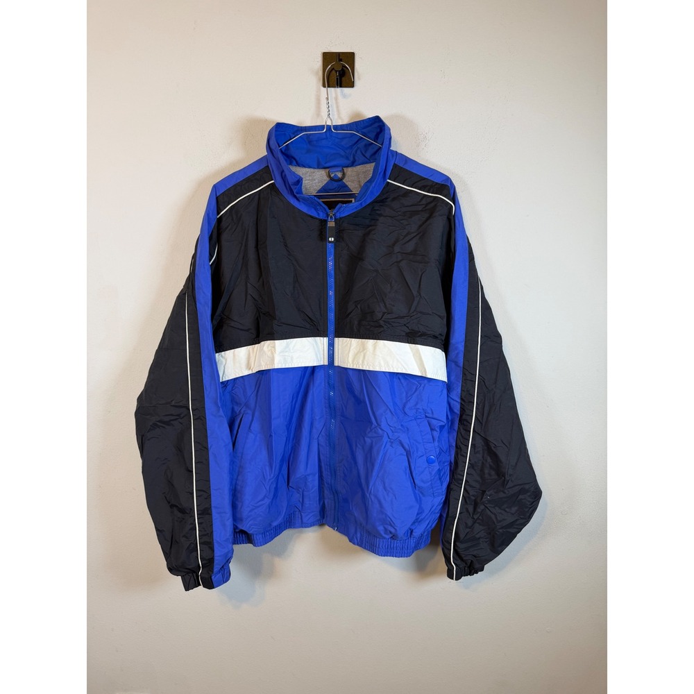 Holloway Mens Windbreaker Jacket Colorblock Blue Black White Size Large